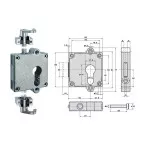 JuNie 7403 Euro Cylinder Espagnolette Lock for Furniture per piece