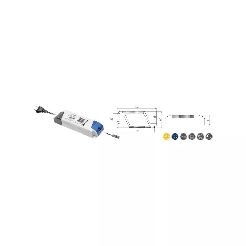 Transformateur LED 30 W précable +...