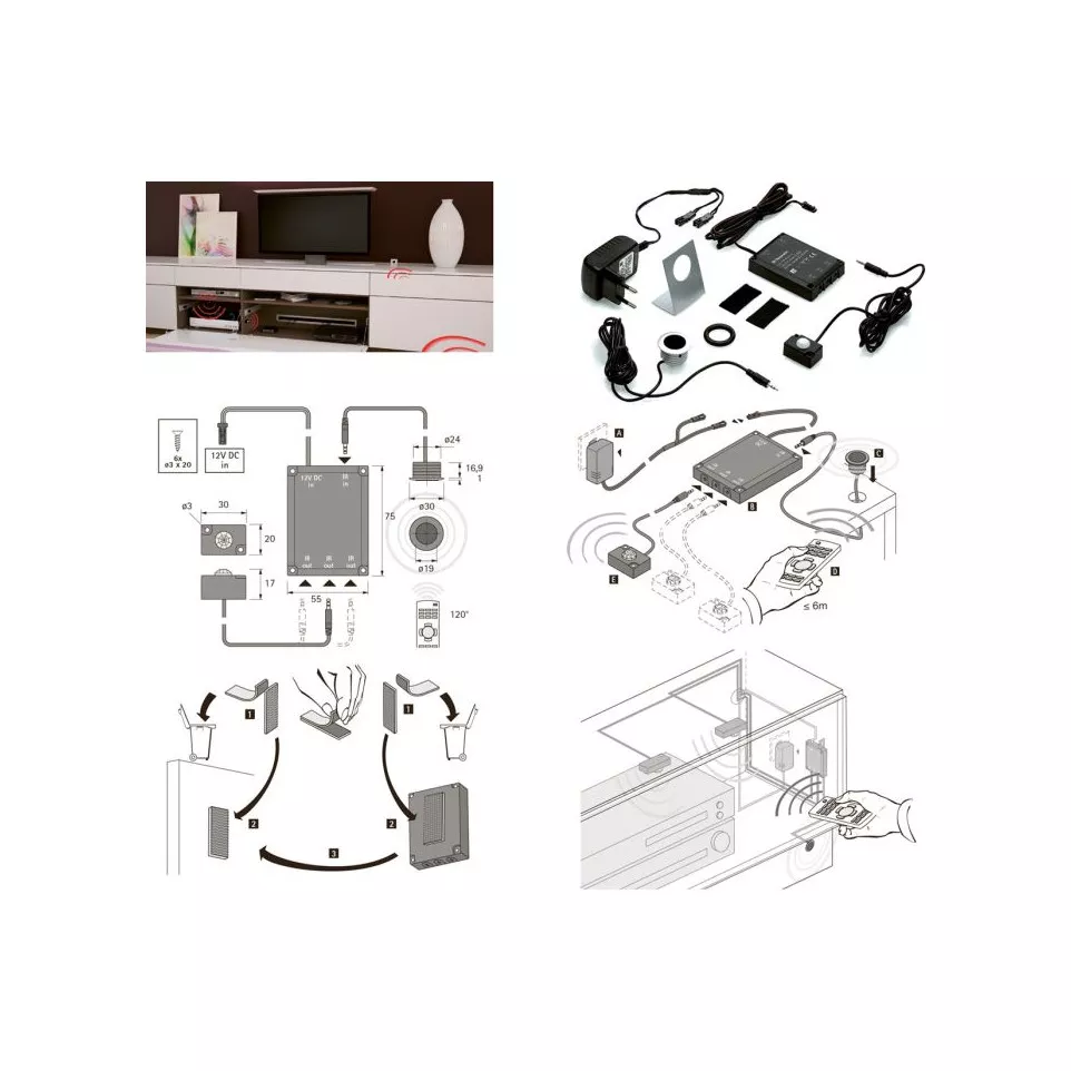  Set de répétiteur infrarouge / pce