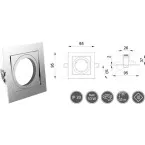 Support Vila carré orientable chrome / pce