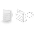 Plastic Exterior Vent Grille Round Inlet White 190 x 190mm per piece