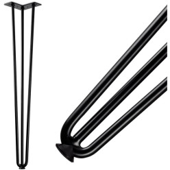 Set of 4 Black Smooth Industrial Design Hairpin Table Legs 710mm