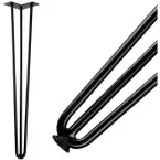 gladde industriële design tafelpoten glad zwart gelakt hoogte 710mm / 4pce