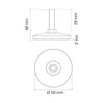 Stainless Steel Adjustable Table Leg Pad Ø60mm Metric M8 for Industrial “U” Table Design / pc
