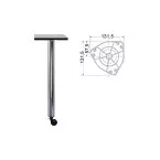 Pied de table rond Ø 80mm à roulette avec frein hauteur 710mm inox look / pce