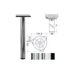 Ronde tafelpoot Ø 80mm glad wit hoogte 710mm / pce