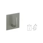 Stainless Steel Curved Hook on Square Plate No. DI.PX131 / pc