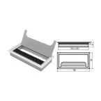 Rechthoekige aluminium kabelgoot 80 x 160 mm / pce