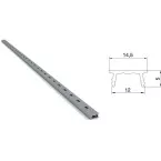 Recessed Aluminum Rack Strip / 2m