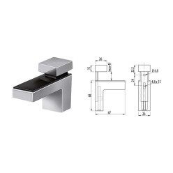 Rectangular Clamp Bracket for Shelf Thickness 0 to 45mm Chrome / pc