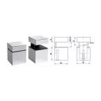 Square Clamp Bracket for Shelf 0 to 22mm Stainless Steel Look / pc
