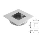 Cuvette carrée 50x50mm inox...