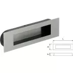 Cuvette rectangulaire 150x50mm inox brossé / pce