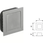 Square Push Bowl 75x75mm Brushed Stainless Steel per piece