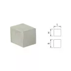 KUBE square brushed stainless steel 10mm knob per piece
