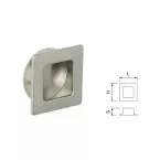 Vierkante komgreep 39x39mm satijn vernikkeld / pce