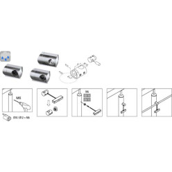 Support de lisse Ø12mm angle intérieur pour tube Ø42,4mm inox 316 / pce