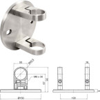 Zijplaat Ø150mm 2 klemmen...