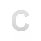 self-adhesive stainless steel letter C 80mm / pc