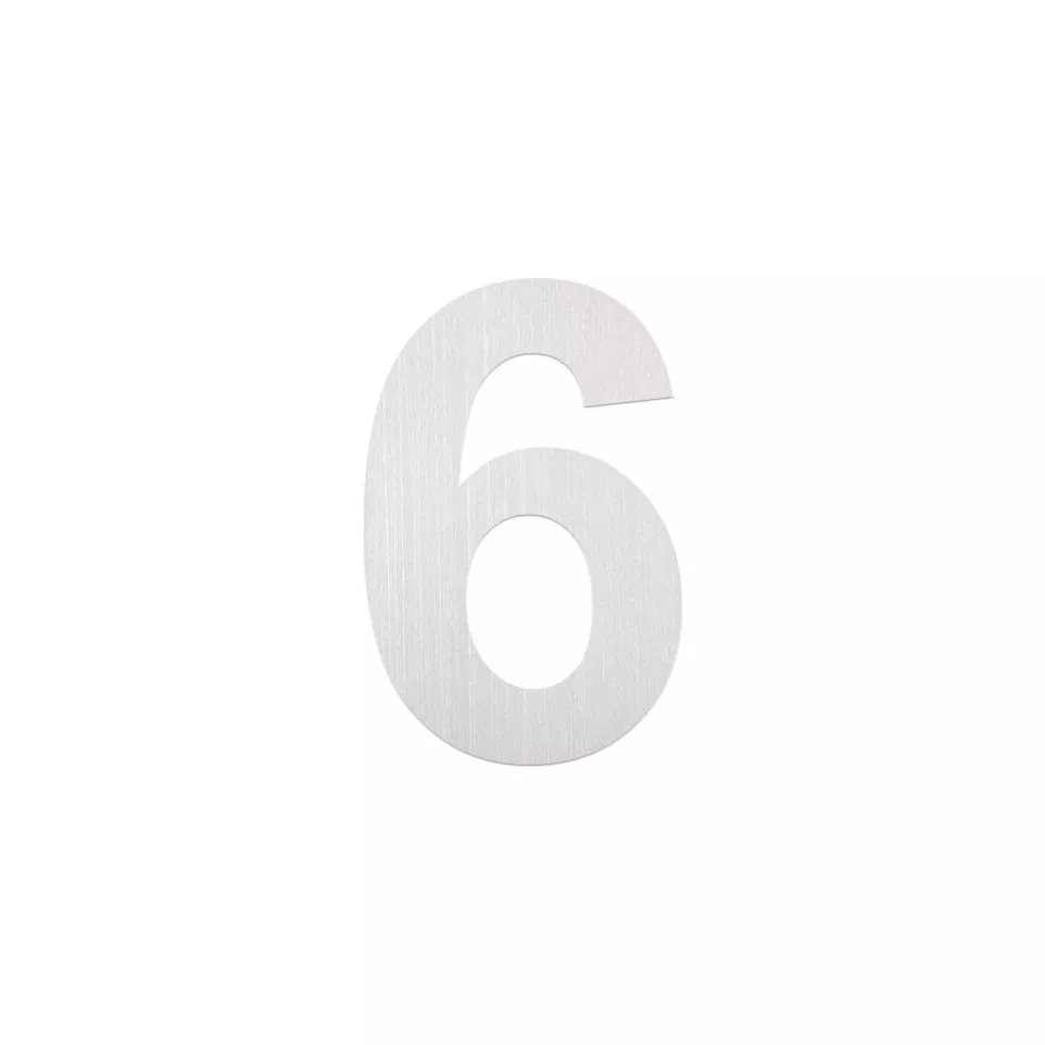 Chiffre inox à coller "6" 80mm / pce