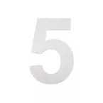 Self-Adhesive Stainless Steel Number \"5\" 80mm per piece