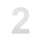 Self-Adhesive Stainless Steel Number \"2\" 80mm / pc