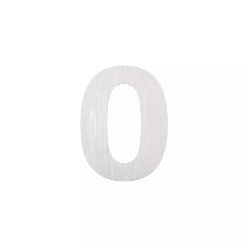 Chiffre inox à coller "0" 80mm / pce