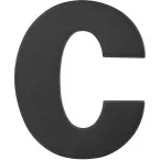 Flat Black Letter \"C\" 92.5mm / pc