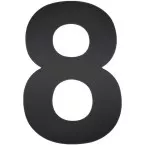 Flat Black Number \"8\" 120mm per piece