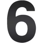Flat Black House Number \"6\"9\" 120mm / piece