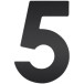 Chiffre noir plat "5" 120mm / Pce