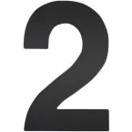 Flat Black Number \"2\" 120mm / pc