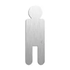 Pictogramme \"hommes\" inox auto-adhésif hauteur 120 mm épaisseur 1,5mm / pce
