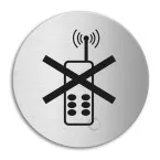 No Mobile Phones Allowed Stainless Steel Self-Adhesive Sign Ø100mm Thickness 1mm per piece