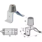 Deurstop - Grond/Muur bevestiging - zilver gelakt OLDA94 DS / pce
