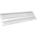 Stamped aluminum grille for built-in installation natural aluminum F1 80 x 480 mm per piece