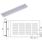 Grille de porte Renson 381 alu naturel 500x130mm / pce