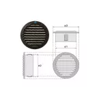 Grille ronde 435R Renson Ral 9006 Ø150mm / pce