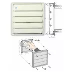 Grille de hotte 433/S Renson RAL 9010 246x246mm / pce