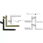 Paire de pentures équerres coudées HGD plastifié noir droite / pce