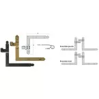 Pair of Black Coated Right-Angle Hinge Brackets HGD / pc