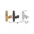 Black Left-Handed HGD Angled T Hinges Plastic-Coated per piece