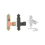 Black Left-Handed T Hinge HGD Plastic Coated / pc