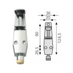 BKS 145mm Spring Door Stop Silver per piece