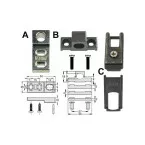 Fapim anodized silver strike plate for locks on profile per piece