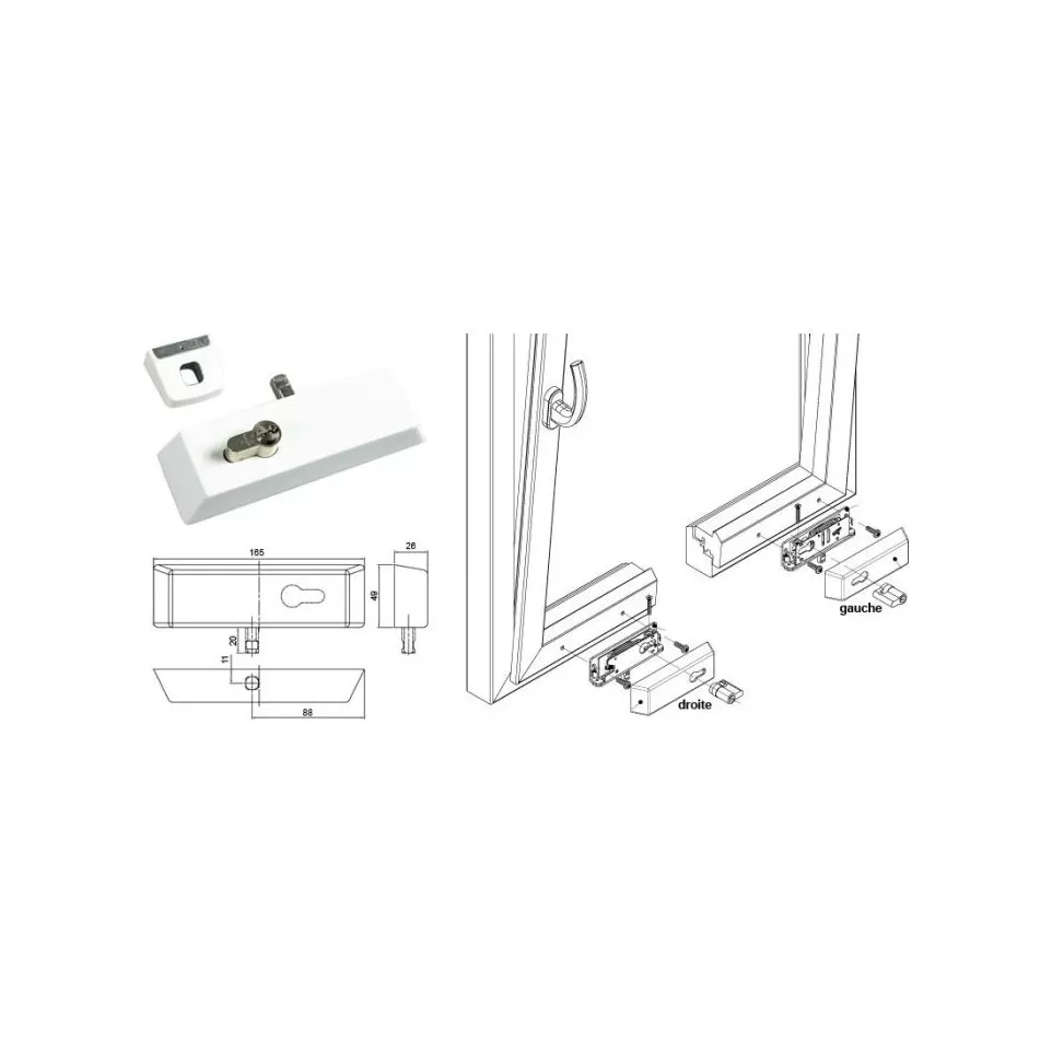 Cache pour verrou blanc RAL 9016...