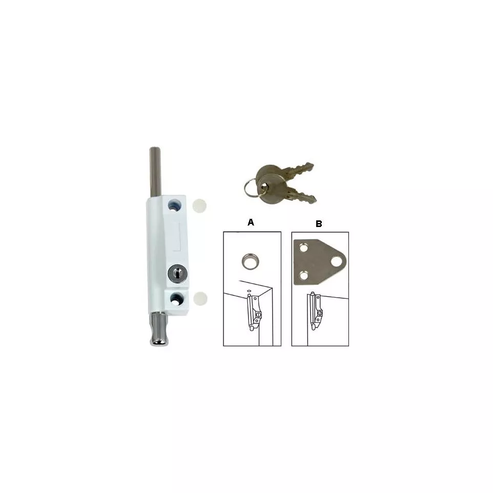 Long Stem White Security Key Lock / pc