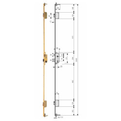 TESA additional cremone bolt for security locks / pc