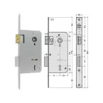 Litto A2408 Lever Key Mortice Lock 1 Turn 45/110 Left / pc
