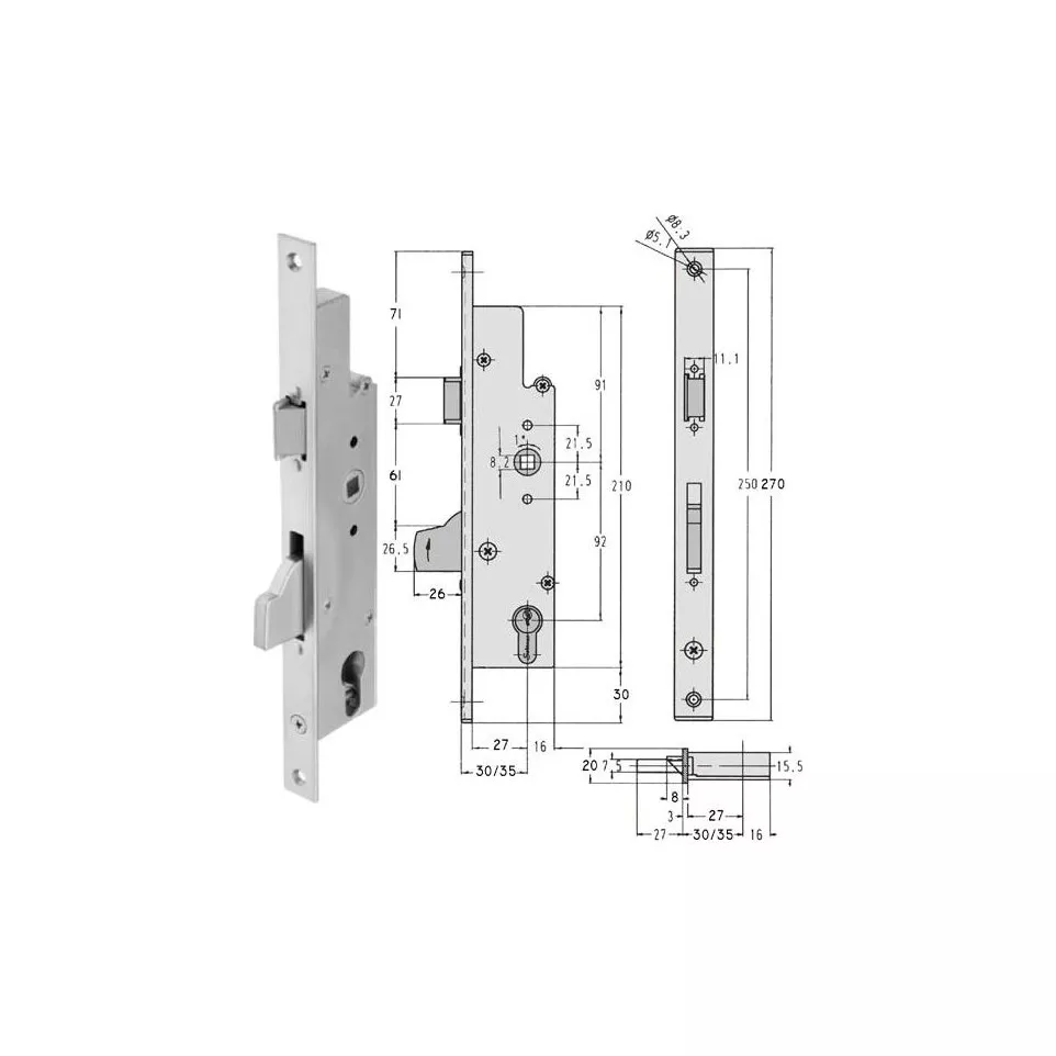 Sobinco Door Lock 35/92 per piece